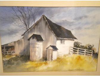 Watercolor Barn Scene
