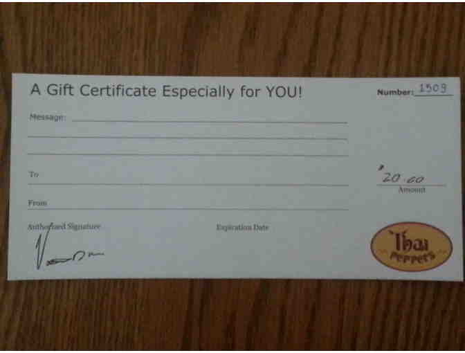 $20 Thai Peppers gift certificate