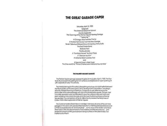 'The Great Garage Caper' Program Book (1985)