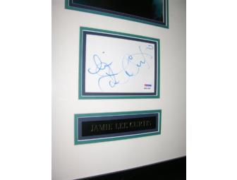 Jamie Leigh Curtis Signed Framed Index Card And Photo Display From Halloween