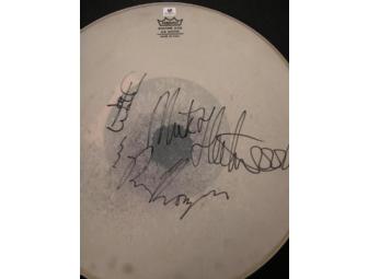 Drum Head Signed By Mick Fleetwood, Joe Walsh & Ron Thompson