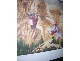 Mt Rushmore Of Sports Lithograph, Signed By Kareem Abdul Jabbar, Pete Rose And Jerry Rice
