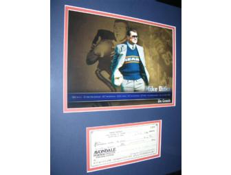 Mike Ditka Signed And Framed Check And Photo Display Chicago Bears
