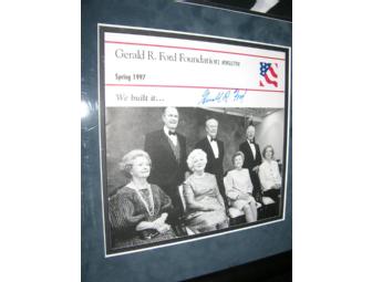 President Gerald Ford Signed And Framed Photo, With Another Photo Display