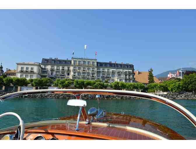 One night in luxury hotel Trois Couronnes in Vevey, Switzerland