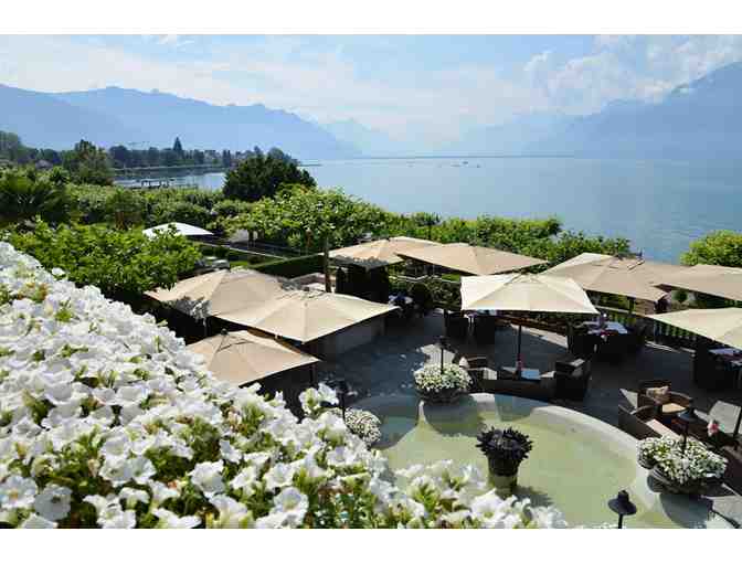One night in luxury hotel Trois Couronnes in Vevey, Switzerland