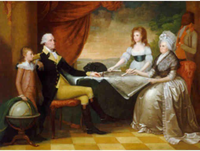 Framed print of Edward Savage portrait of George Washington and his family