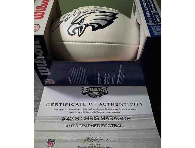 Eagles S Chris Maragos Signed Football with Certificate of Authenticity