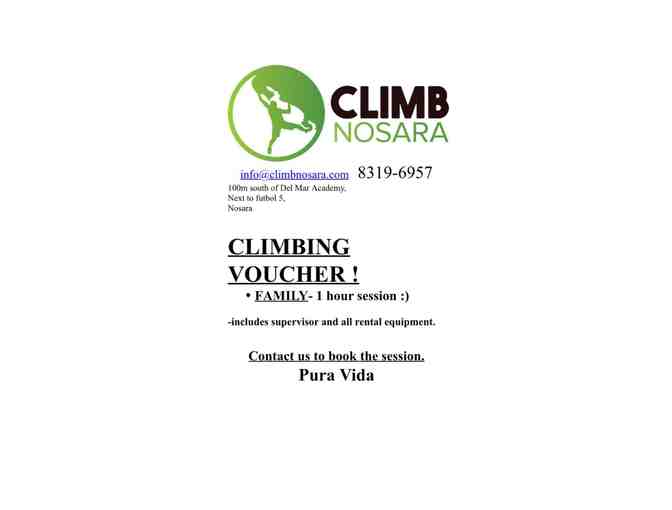 1 Hour Family Climbing Session with Climb Nosara & Steve Way