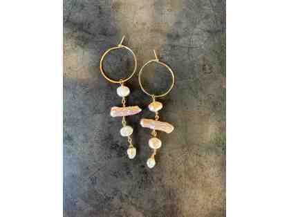Baroque Pearl Earrings by Designer Bianca Srebnick