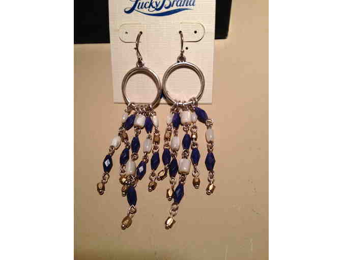 Lucky Brand - Earrings - Silver, Blue and White
