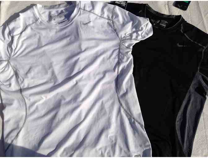 2 XL Mens Nike Pro Combat Dri-Fit T-Shirts - White and Black