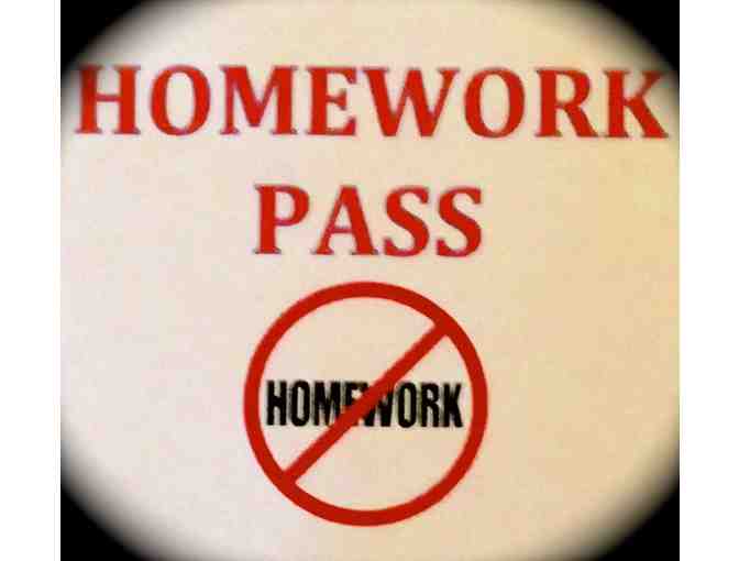 MMS TEACHER DONATION: Mrs. Moran Homework Pass-