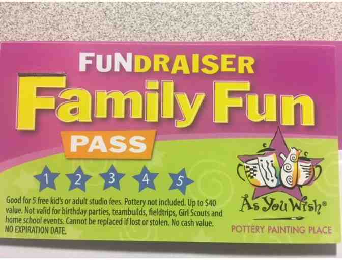 As You Wish Pottery Painting-Pass for 5 Free Studio Fees