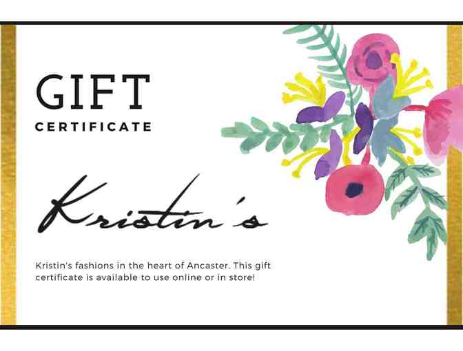 Gift Certificate to Kristin's Fashions