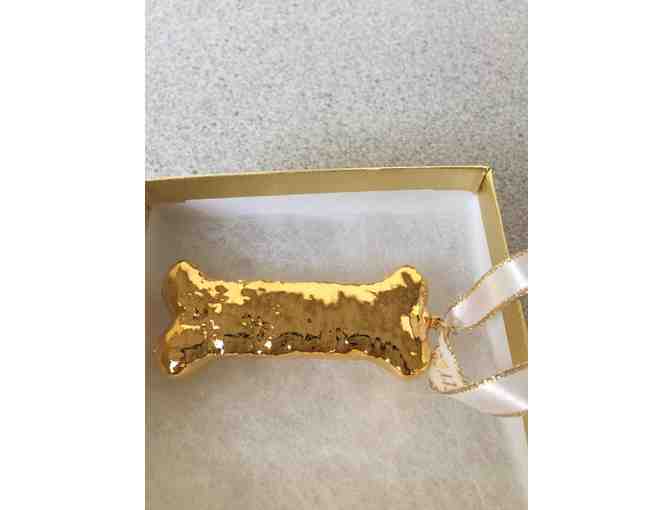 24K Gold dog biscuit ornament