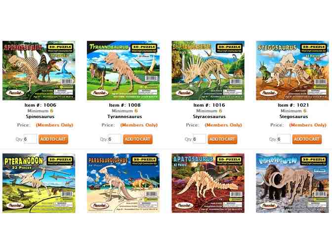 Set of (25) 3D Wood Puzzles: Airplanes, Animals, Dinosaurs