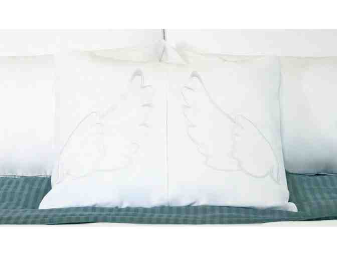 Pillow Case - Angel Wing Embroidered - White