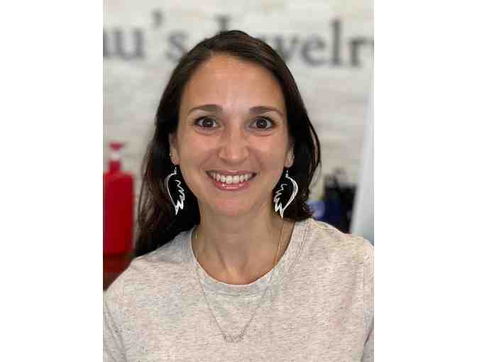 Sterling Angel Wing Earrings - 2' Length