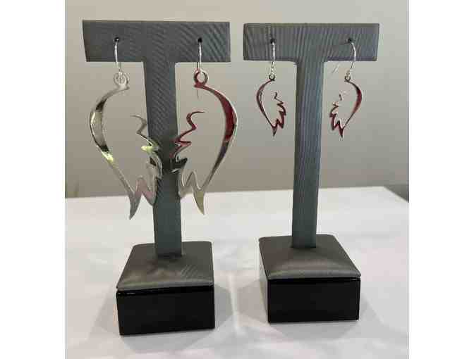 Sterling Angel Wing Earrings - 2' Length