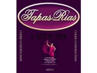Tapas Rias Restaurant Gift Certificate