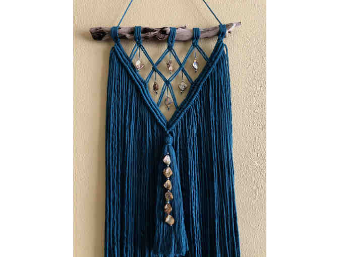 Driftwood and Shell Yarn Art Wall Hanging