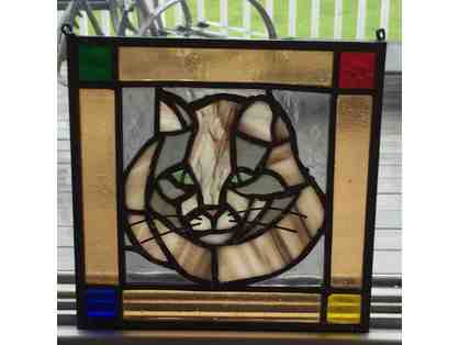 LOWERED OPENING BID! Custom One-of-a-Kind Stained Glass Portrait of YOUR Cat or Dog