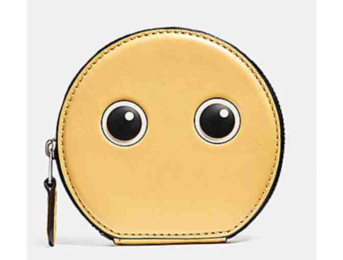 COACH EYES ROUND COIN CASE IN GLOVETANNED LEATHER - NWT - Photo 1