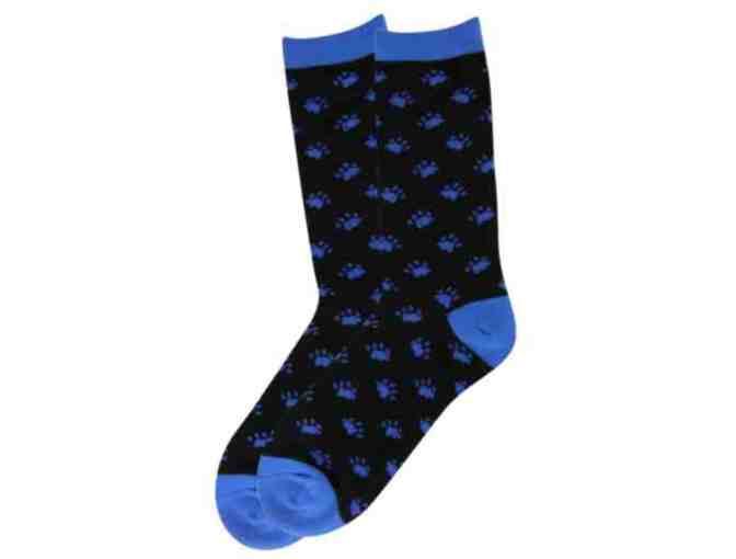 All over paws socks (womens) - Blue Paws - Photo 1