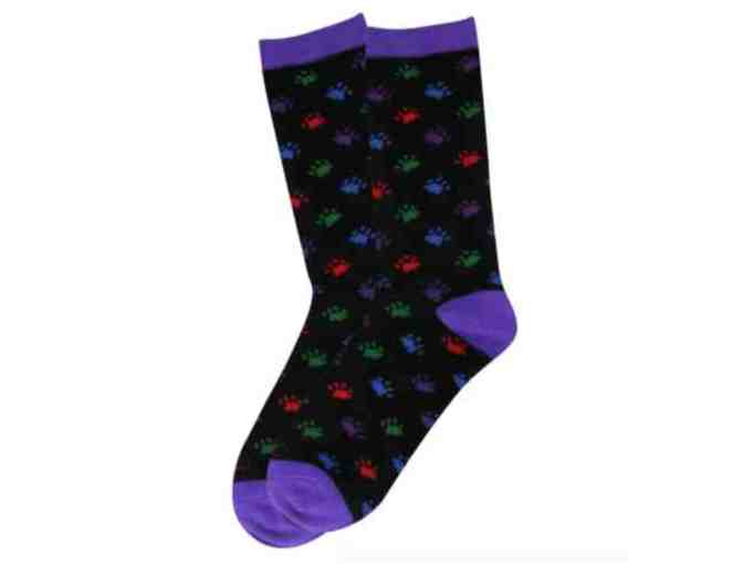 All over paws socks (womens) - Multi-Color Paws - Photo 1