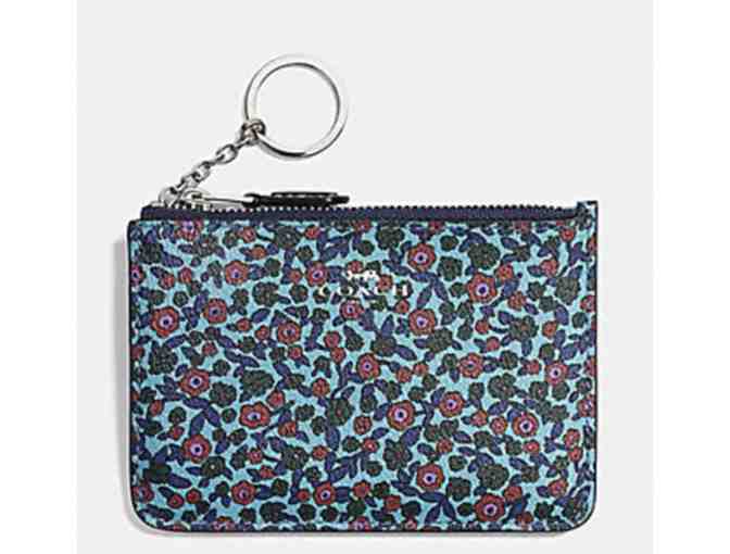 COACH KEY POUCH WITH GUSSET IN RANCH FLORAL PRINT COATED CANVAS - NWT - Photo 1