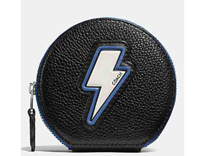 COACH COIN CASE IN PEBBLE LEATHER WITH LIGHTNING BOLT - NWT - Photo 1