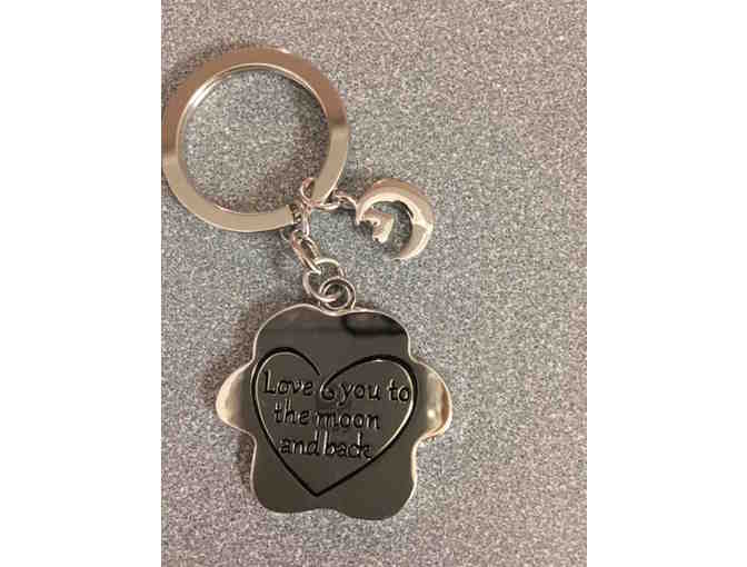 'Love You to the Moon' Purple Paw Keychain