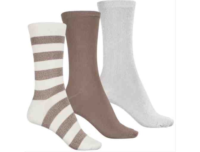 K.Bell Soft-and-Dreamy Socks - 3-Pack, Crew - Egret - Photo 1