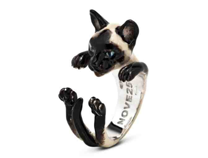 Cat Fever Sterling Silver Hug Ring - Siamese - size 6 - Photo 1