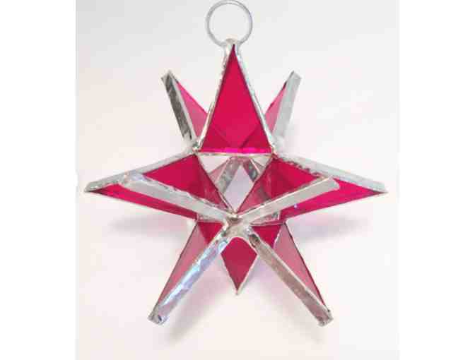 3-D Stained Glass Star - Ruby Red - Photo 1