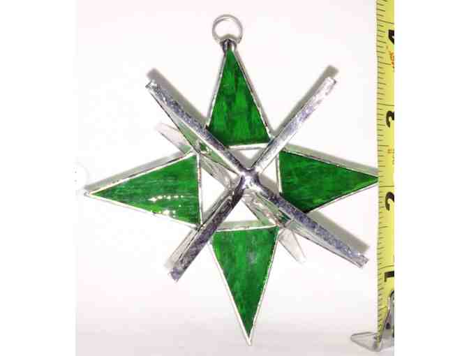 3-D Stained Glass Star - Sea Green - 4" - Photo 1