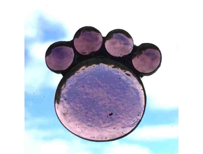 Artisan-Crafted Stained Glass Paw - Violet - Photo 1