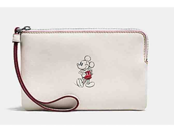 COACH CORNER ZIP WRISTLET IN GLOVE CALF LEATHER WITH MICKEY - Photo 1