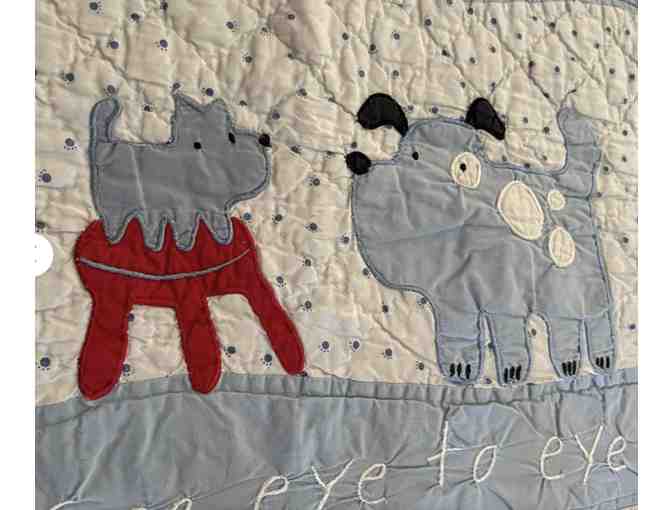 One-of-a-kind Vintage Dog and Puppy Quilt