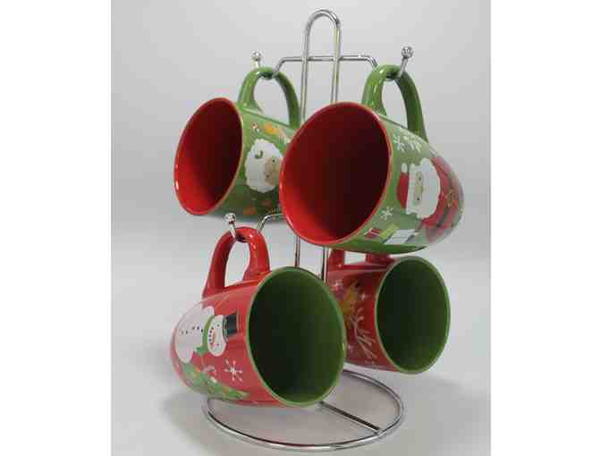 Gibson Home Santa Smile Stoneware Mug Set