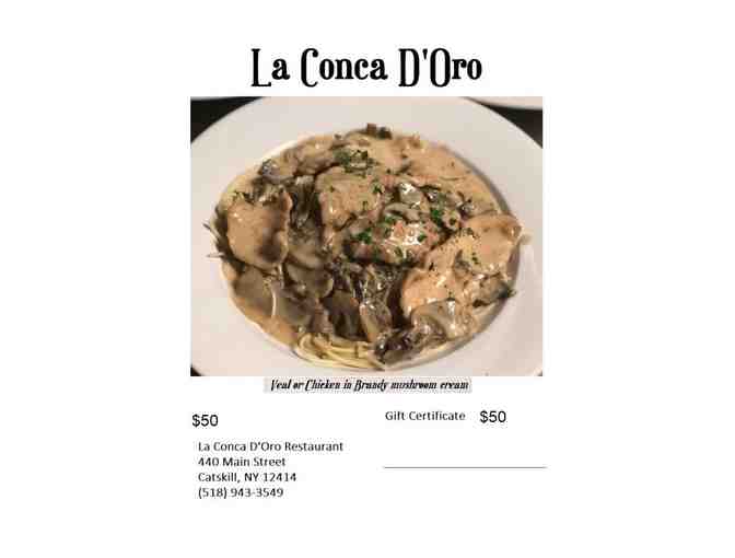 $50 gift certficate for La Conca D'Oro Restaurant, 440 Main Street, Catskill, NY - Photo 1