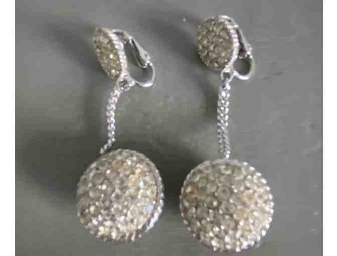 Vintage Pave Clip On Drop Earings - Photo 1