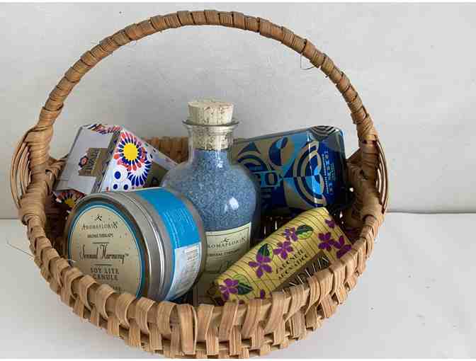 Basket of 3 Claus Porto Soaps and Aromafloria Bath products