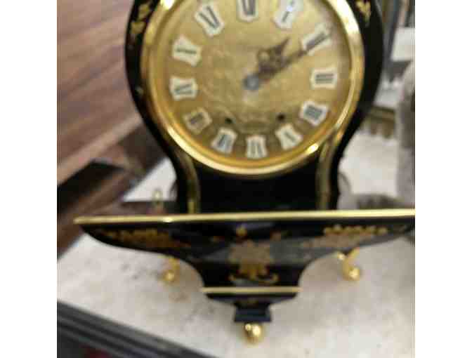 Vintage Swiss Neuchatel Eluxa Clock and Shelf