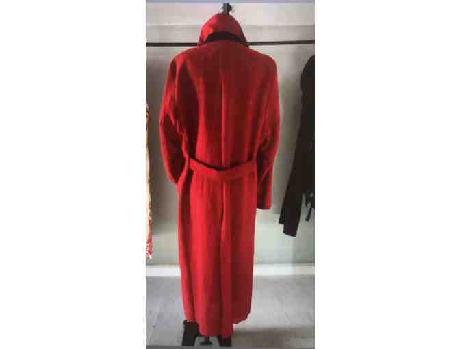 Red Linen Trench Coat by designer Marine Penvern