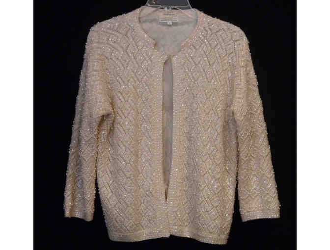 Wearable 1950's Textile Art Cardigan Sweater