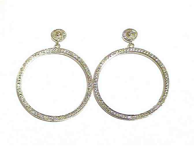 Sterling Silver & Brilliant CZ Hoop Earrings