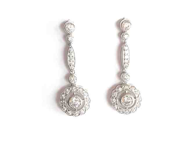 Sterling Silver & Brilliant CZ Flower Earrings