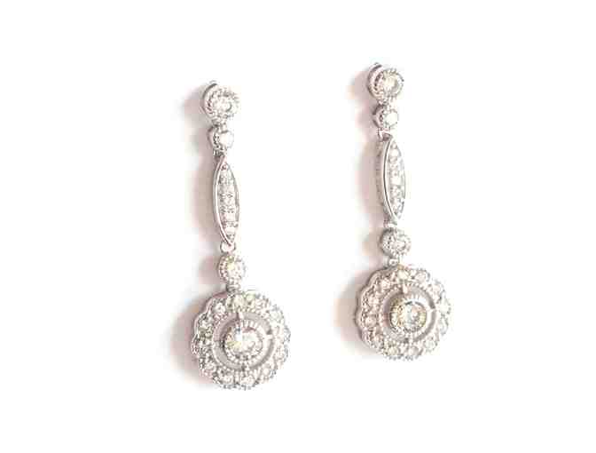 Sterling Silver & Brilliant CZ Flower Earrings